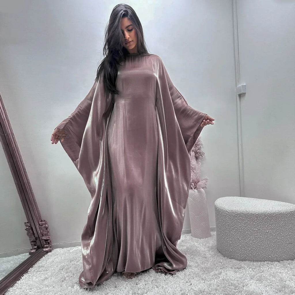 Marocain Kaftan Women Batwing Sleeve Modest Dress Dubai Turkey Abaya Eid Mubarak Djellaba Islam Jalabiya Prayer Garemnt Ramadan