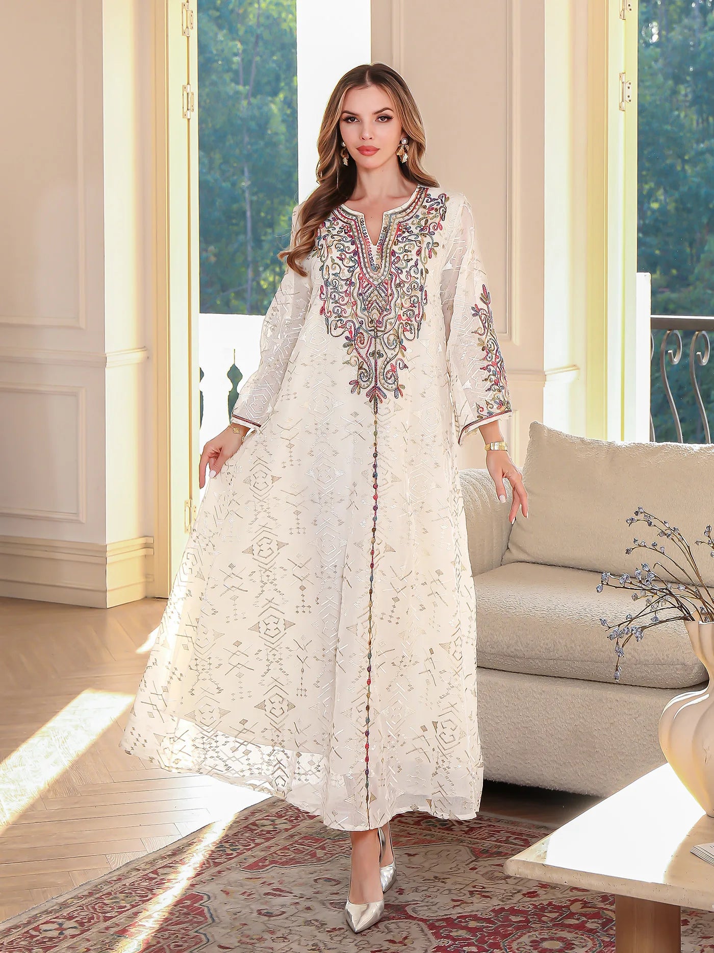 Eid Women Dress Muslim Abaya Dubai Vestidos Largos Party Caftan Jalabiya Ramadan Embroidery Abayas Kaftan Arab Long Robe 2026