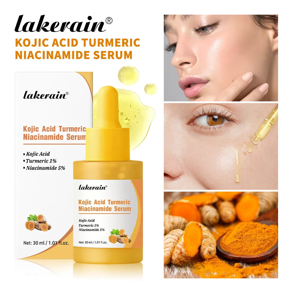Kojic Acid Turmeric Niacinamide Serum Precise Dropper Design Deep Moisturizing Soothe Skin Brighten Skin Tone Facial Care