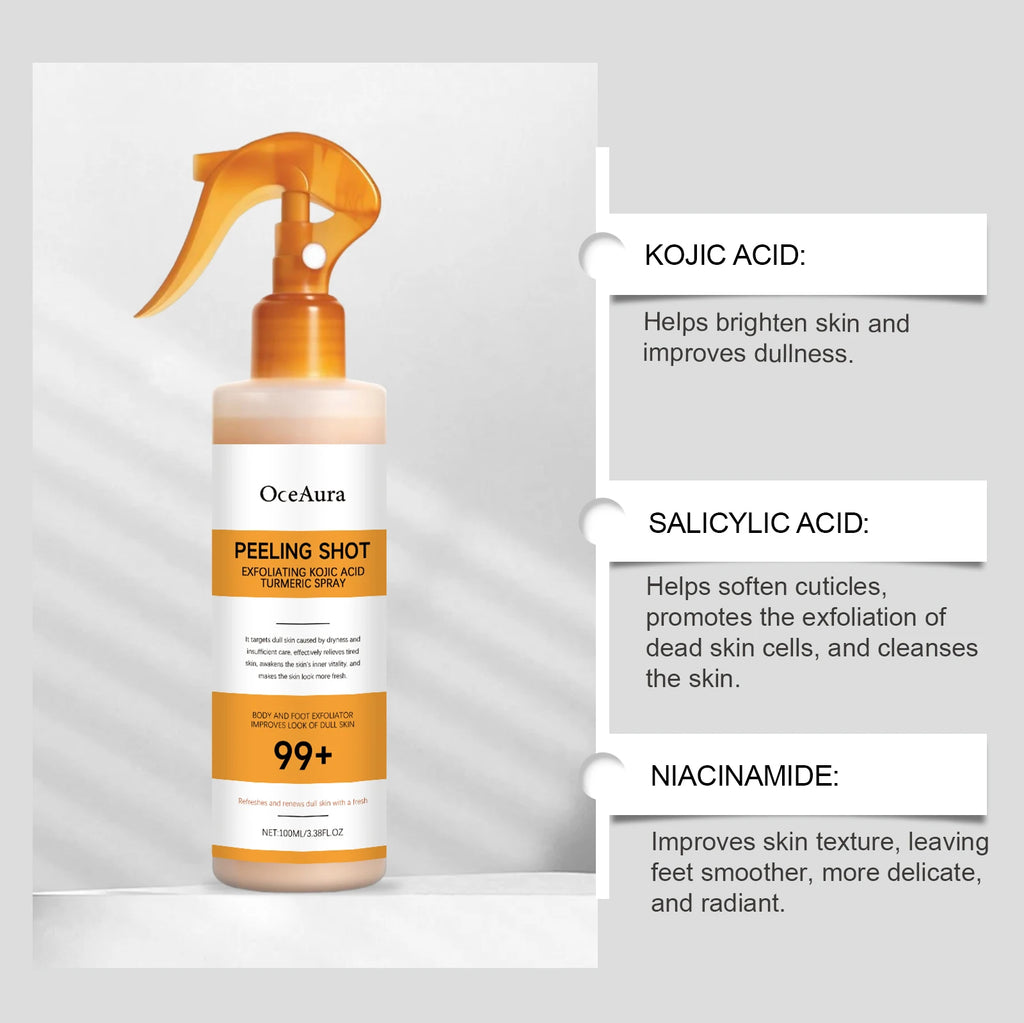 OceAura بخاخ تقشير لطيف بحمض الكوجيك والكركم — 100ml