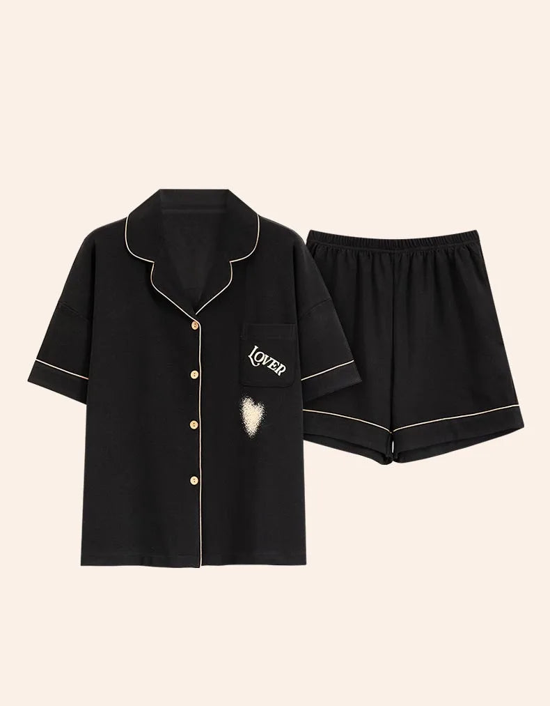 Dropshipping Female Pijamas Cartoon Summer Short Women Pajamas Sleeve Shorts Nightwear Sweet Sleepwear Pyjamas Woman Home Suit