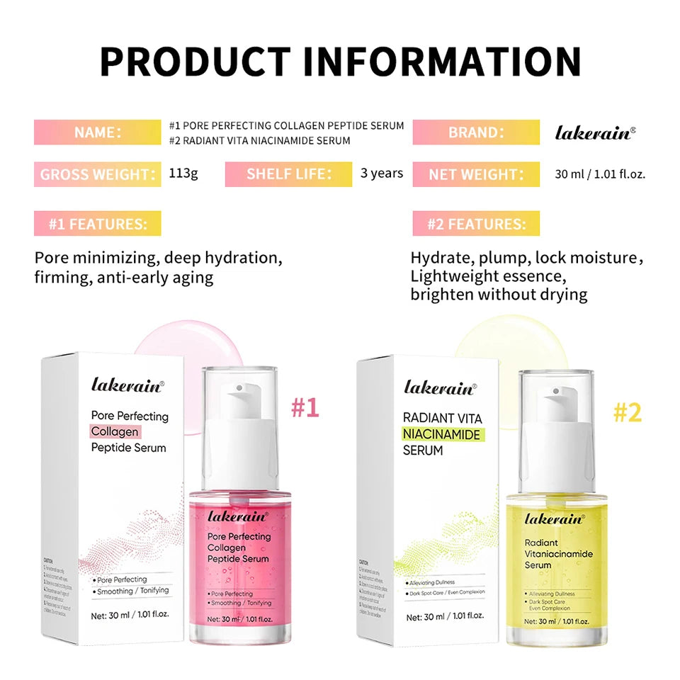 Lakerain Collagen Peptide Essence Deep Moisturizing Gentle Barrier Repair Elasticity and Smooth Complexion Skin Care Serum