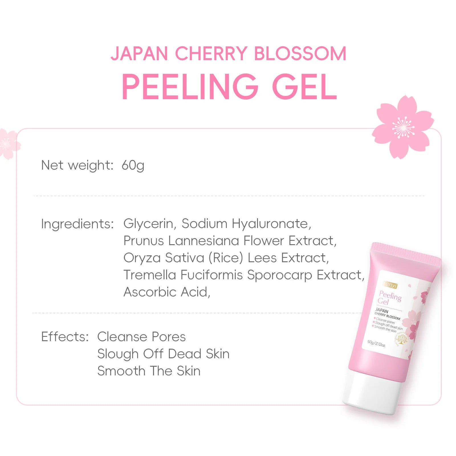Sakura Gentle Exfoliating Peeling Gel Facial Scrub Moisturizing Nourishing Repair Scrubs Face Cream Beauty Brighten Skin Care
