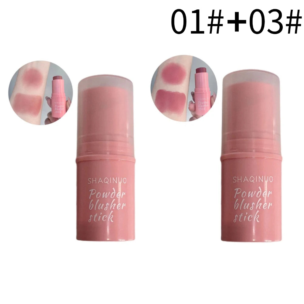 3-in-1Blush Stick Lasting Brightens Facial Cheek Stick Moisturizing Flash Lip Gloss Makeup Lip Gloss Face Rouge