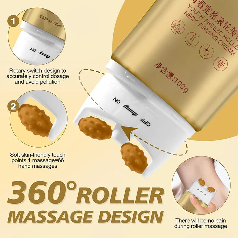 Roller Neck Cream Tighten Lift Face Lotion Fine Lines Brightens Firms Nourishes Lightening Smoothing Moisturizer Neck Lotion