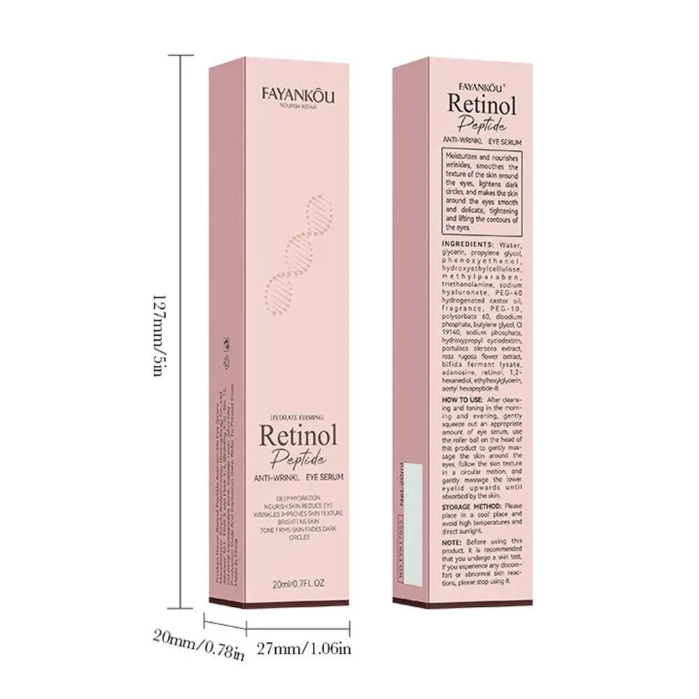 FAYANKOU 20ML Retinol Anti Wrinkle Eye Serum Peptide Dark Remove Bags Eye Cream Repairing Moisturizing Puffiness Korean Cir W1B6