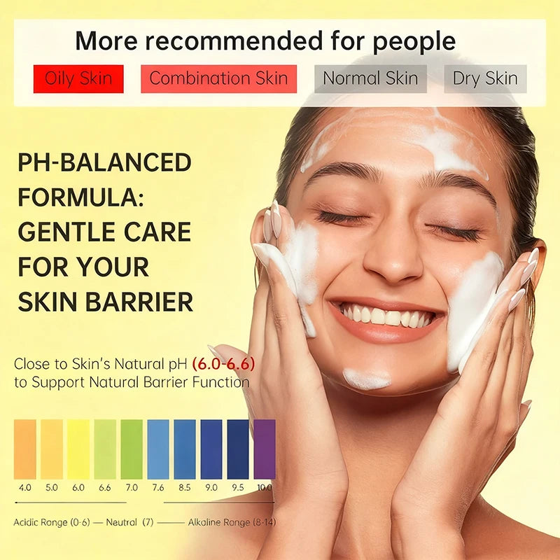 Soft Amino Acid Face Wash Cream Cleans Pores Impurities And oil For Sensitive Prevents Skin Dryness Deep Hydration