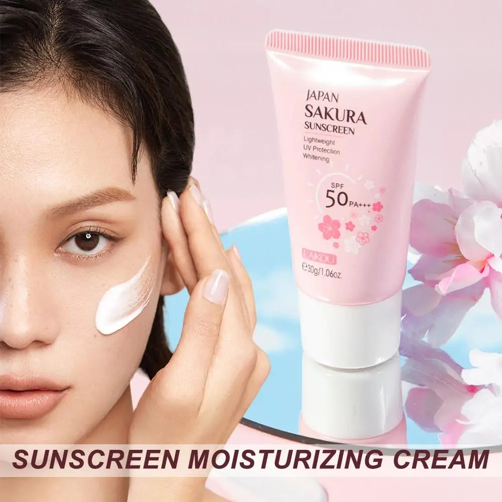 Japan Sakura Sunscreen Cream Protector Facial Sun Block Spf50 Isolation Lotion Cream Cherry Blossom Refreshing Facial Sun Lotion
