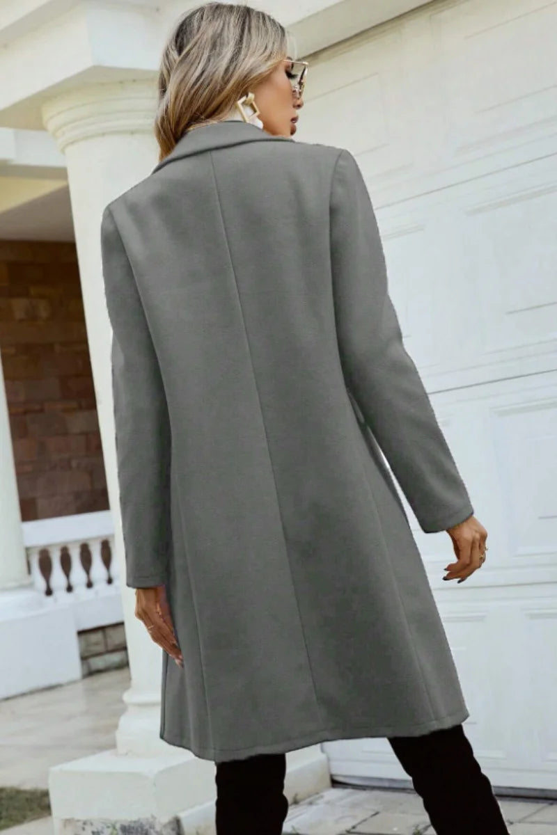European and American fashion leisure new women's autumn and winter coat fashion slim lapel style slimming long sleeve Hanfu woo