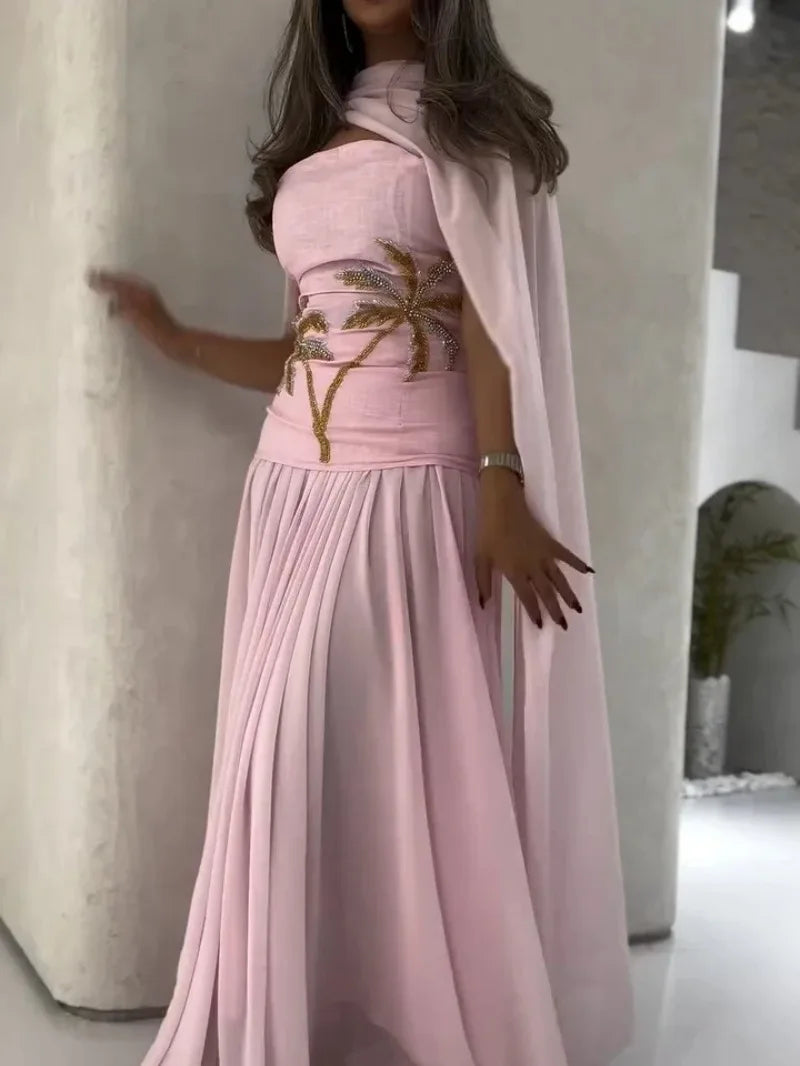 Eid Women Dubai Party Dress Abaya Jalabiya Ramadan Vestidos Largos Beading Chiffon Dresses Arab Long Robe Morocco Kaftan 2026