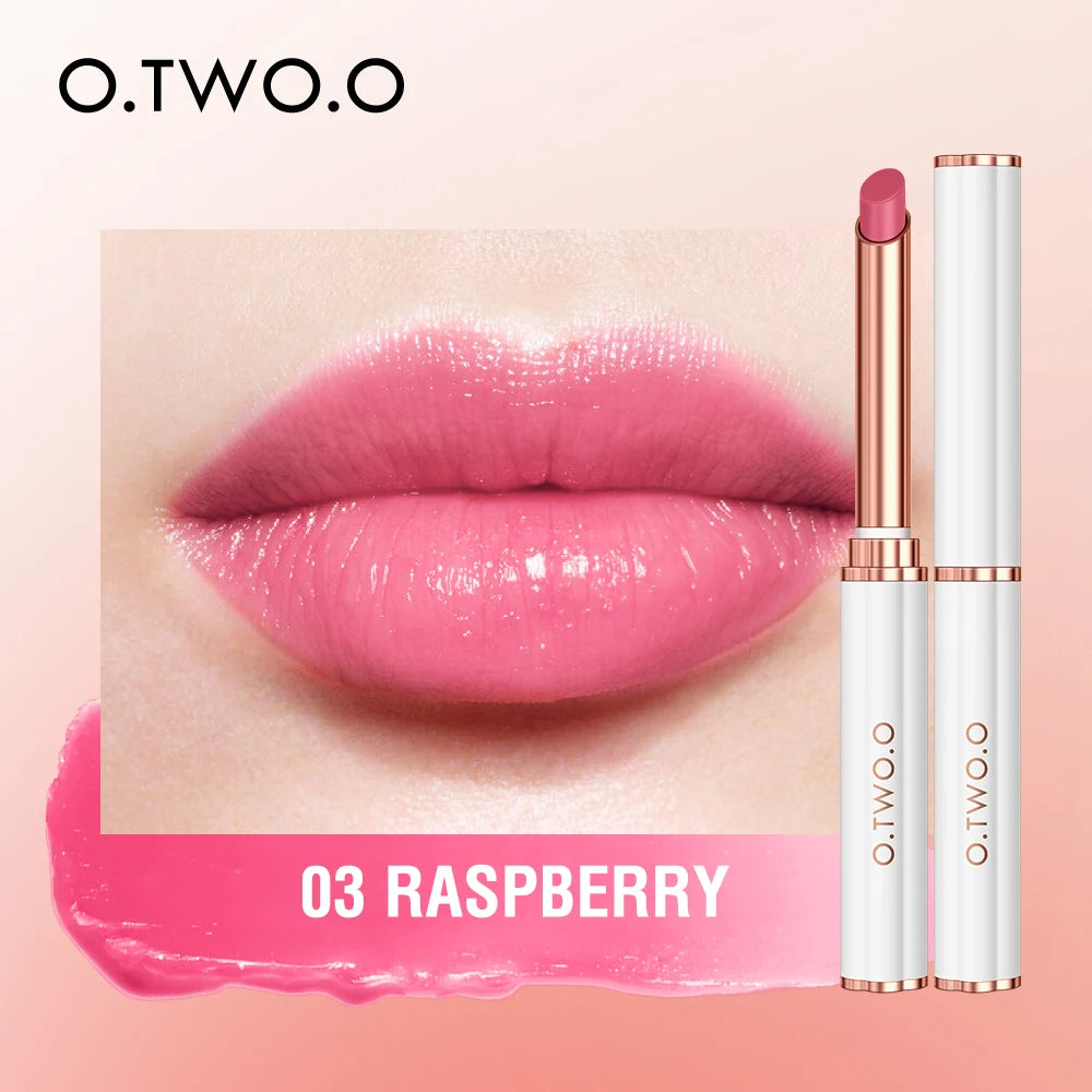 O.TWO.O Lipstick Lip Gloss Lip Balm Color Changing Transferproof Long Lasting Non-Sticky Moisturizing Shine Care Lip Tint Makeup