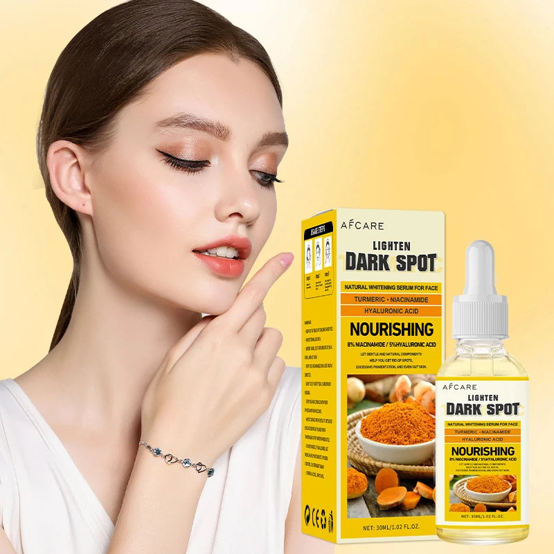 Dark Spot Facial Serum Turmeric Essence Remove Dark Spots Melasma Niacinamide Brighten Lighten Melanin Skin Care Products