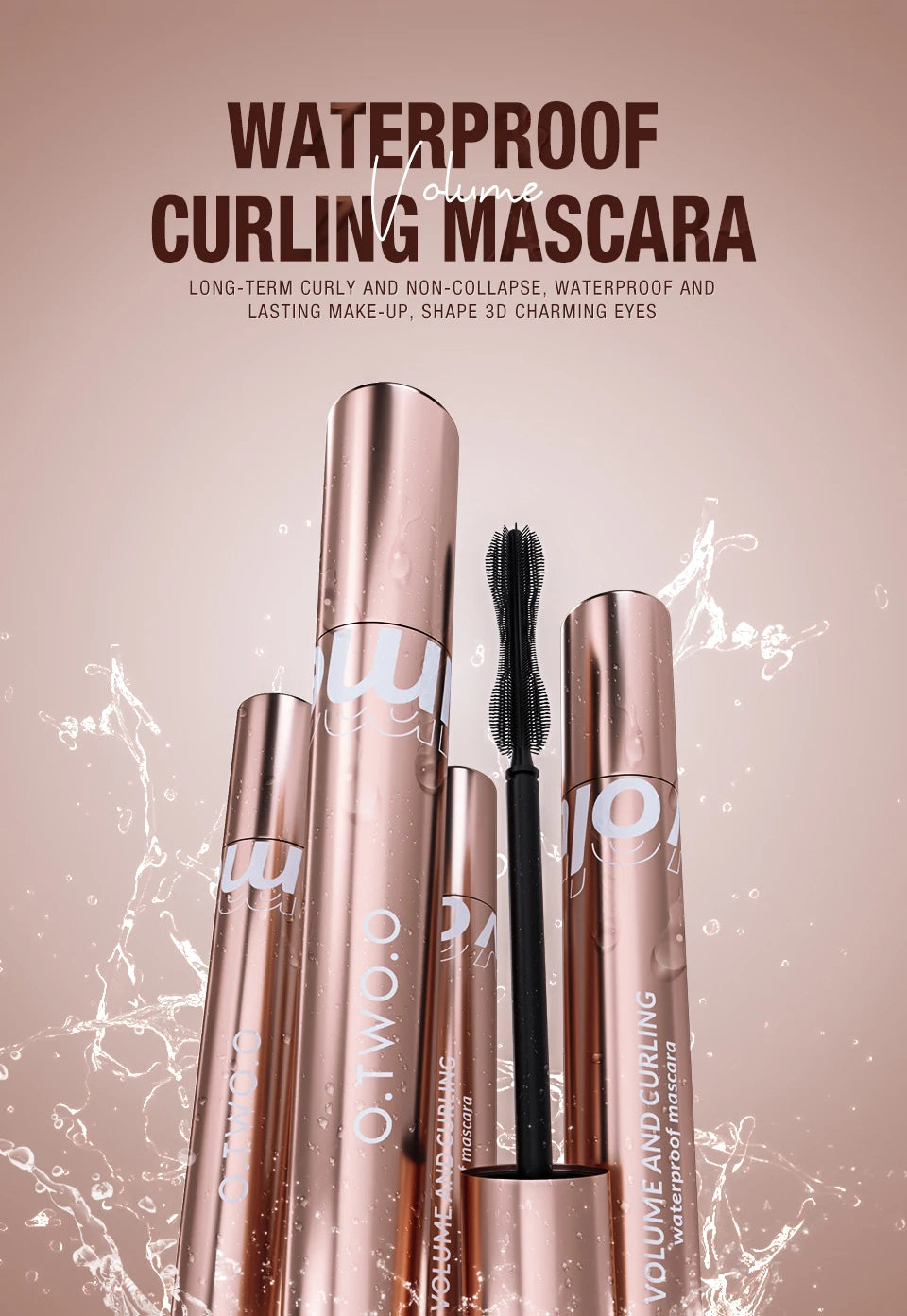 O.TWO.O 6pcs Makeup Kit 2 in 1 Lipstick Eyebrow Pencil Black Eyeliner 4d Fiber Mascara Full Professional Makeup Set
