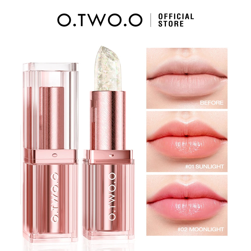 O.TWO.O Lipstick Lip Gloss Lip Balm Color Changing Transferproof Long Lasting Non-Sticky Moisturizing Shine Care Lip Tint Makeup