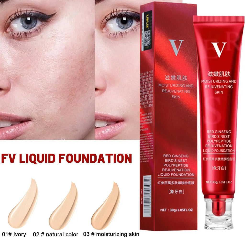 كريم أساس سائل مقاوم للماء من FV Foundation يقدم تغطية مثالية تخفي العيوب بفعالية