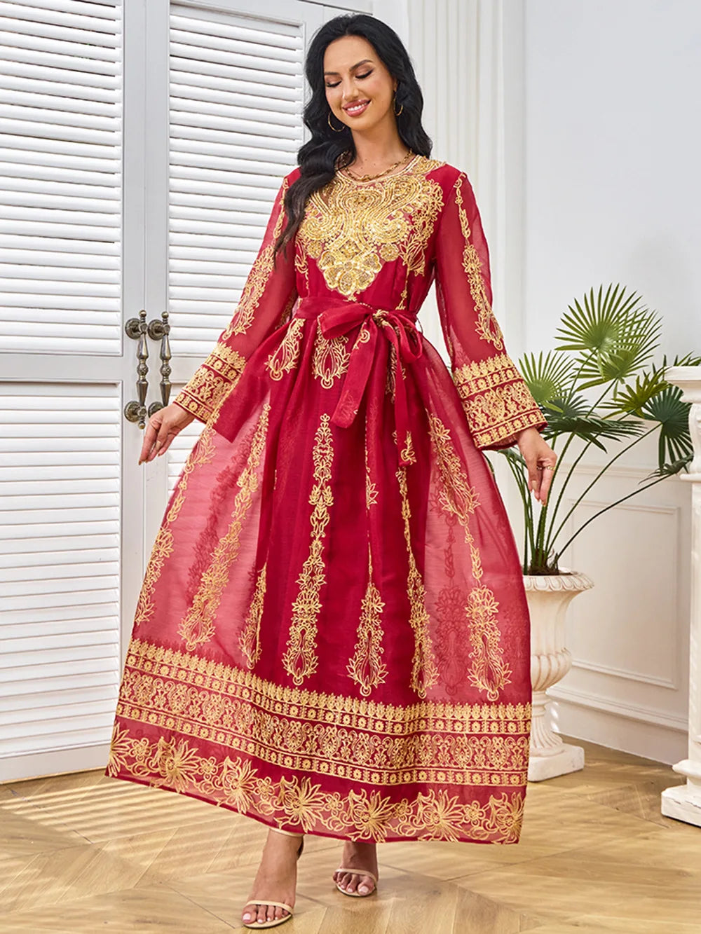 Eid Embroidery Arab Muslim Party Dress for Women Abaya Jalabiya Long Dresses Morocco Kaftan Vestidos Dubai Ramadan Gown Robe