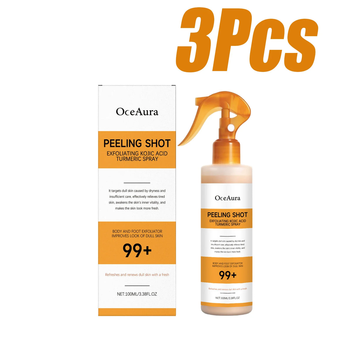 OceAura بخاخ تقشير لطيف بحمض الكوجيك والكركم — 100ml