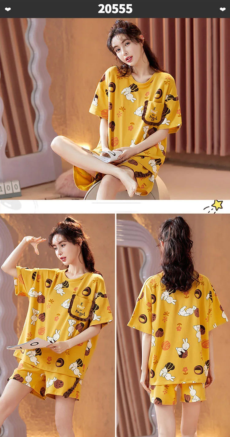 Spring Summer Pure Cotton Womens Pajama Sets Sexy Black Nightwear Casual Pyjama Long Pants Sleepwear Suits Homewear Fashion