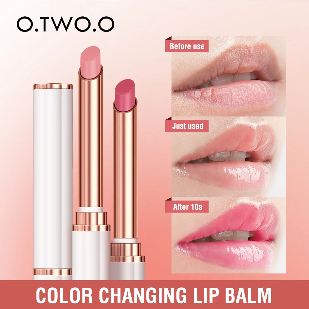 O.TWO.O Lip Balm Colors Ever-changing Lips Plumper Oil Moisturizing Long Lasting With Natural Beeswax Lip Gloss Makeup Lip Care