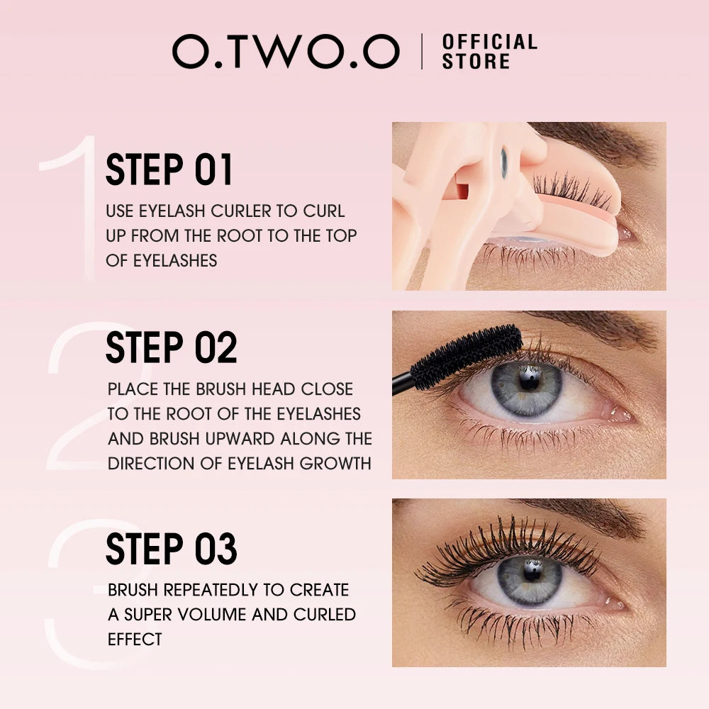 O.TWO.O 5D Mascara Waterproof Super Volume Long -lasting Hypercurl Lengthening Eyelash Long-Wearing Eyelashes Black Eye Mascara