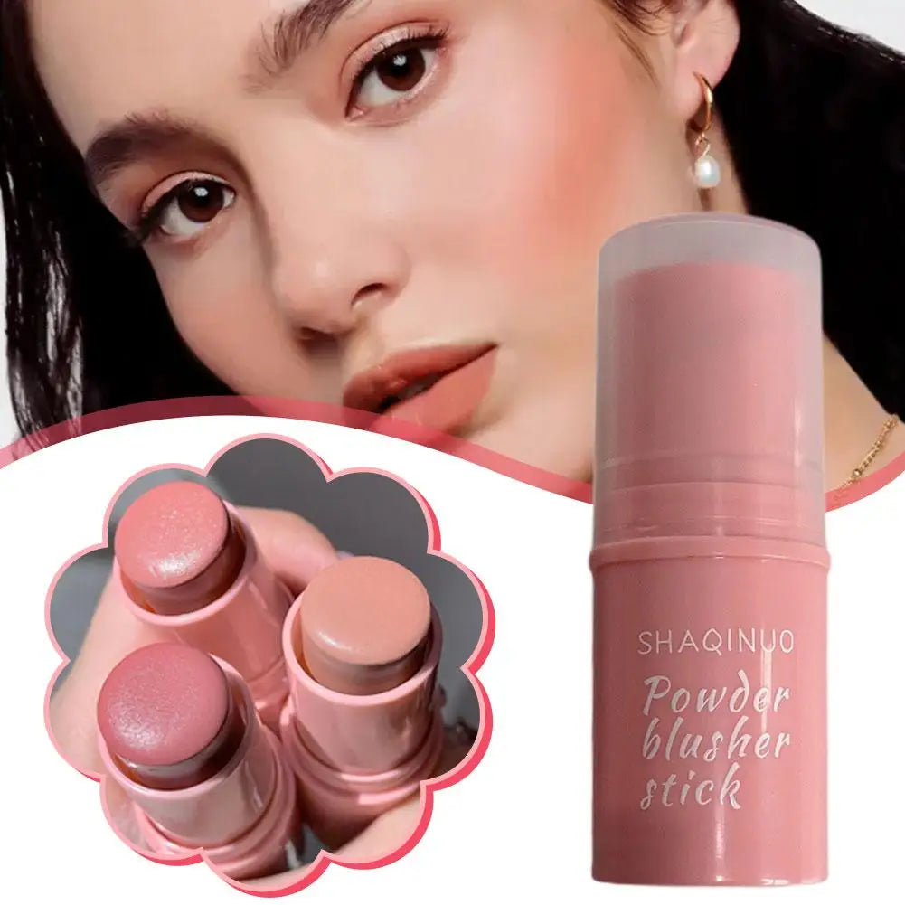 3-in-1Blush Stick Lasting Brightens Facial Cheek Stick Moisturizing Flash Lip Gloss Makeup Lip Gloss Face Rouge