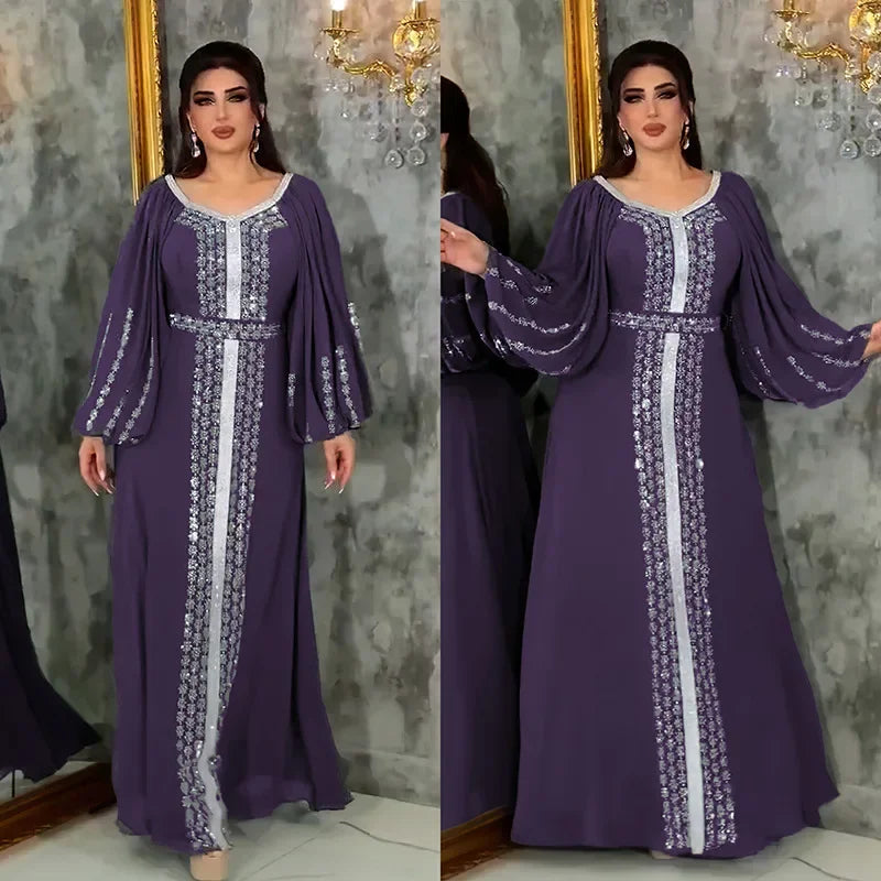 Muslim Dress Muslim Party Evening Dresses for Women Summer Muslim Half Sleeve O-neck Long Maxi Dress Gowns Kaftan Abaya Dubai