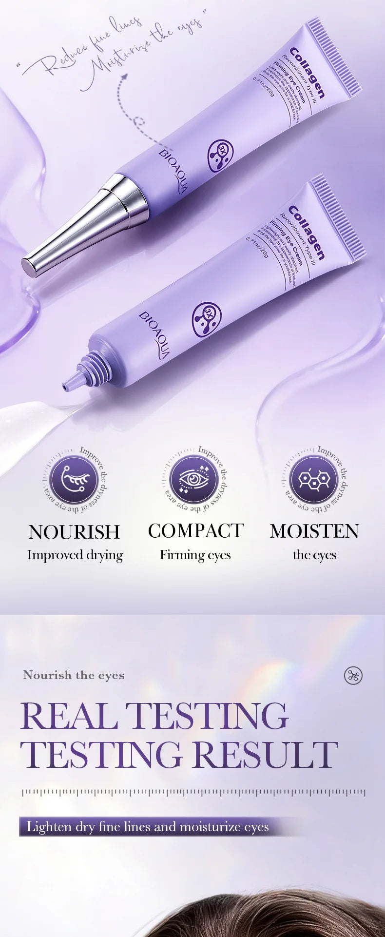Instant Eye Bag Removal Cream Retinol Anti-Wrinkle Lifting Firming Fade Fine Lines Anti Dark Circle Puffiness Brighten Eye Care