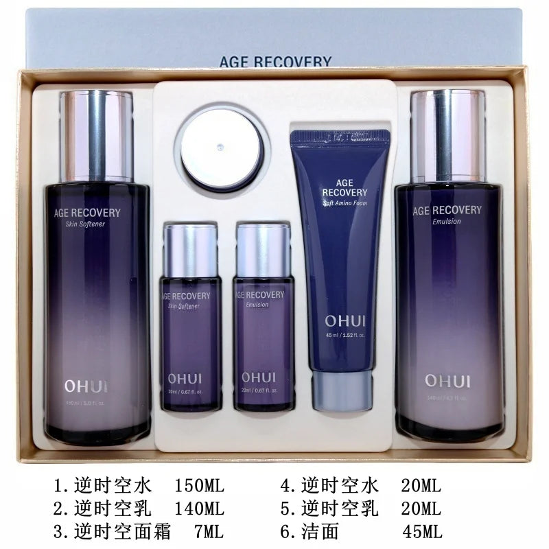Korea OHUI Age Recovery Time Essence Pure Firming Anti-Aging Series Essence Set Anti-wrinkles Moisturizing Nourish Skin Care Set