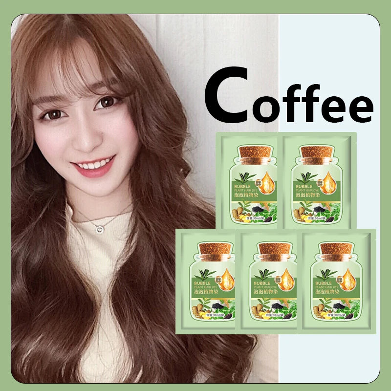 Pure Natural Herbal Hair Dye Shampoo 5 Minutes Change Hair Color Non-irritating Repair Gray White Fashion Hair Care Women Men