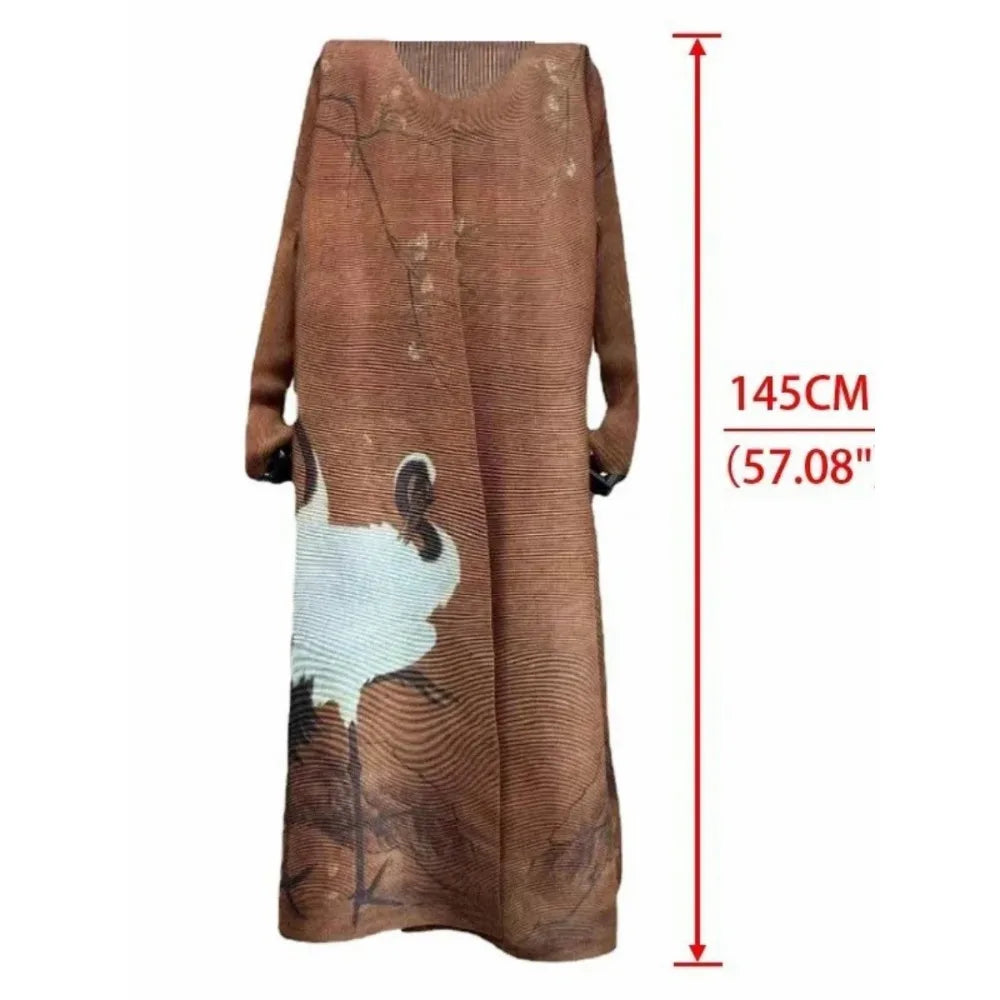 Eid Muslim Dress for Women Abaya Ramadan Print Pleated Cardigan Jalabiya Party Long Robe Morocco Dubai Kaftan Vestidos Largos