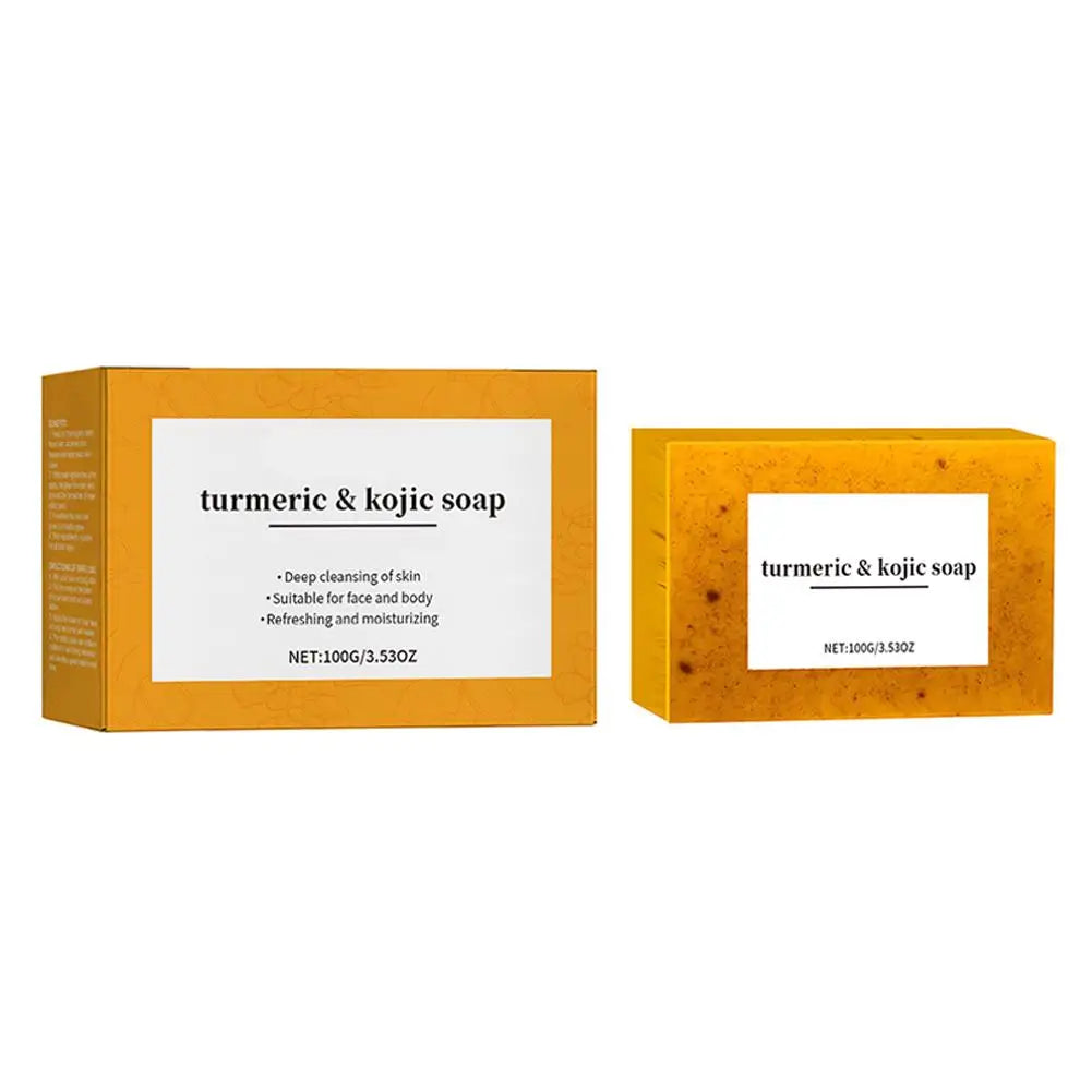 100g Turmeric Hand Made Soap Lemon Kojic Acid Shower and Facial Soap Body Cleansers Brightening Face Soap Tender Skin Care