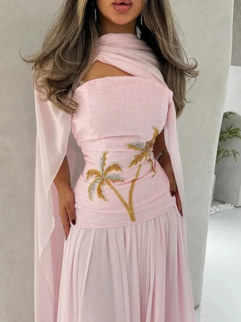 Eid Women Dubai Party Dress Abaya Jalabiya Ramadan Vestidos Largos Beading Chiffon Dresses Arab Long Robe Morocco Kaftan 2026