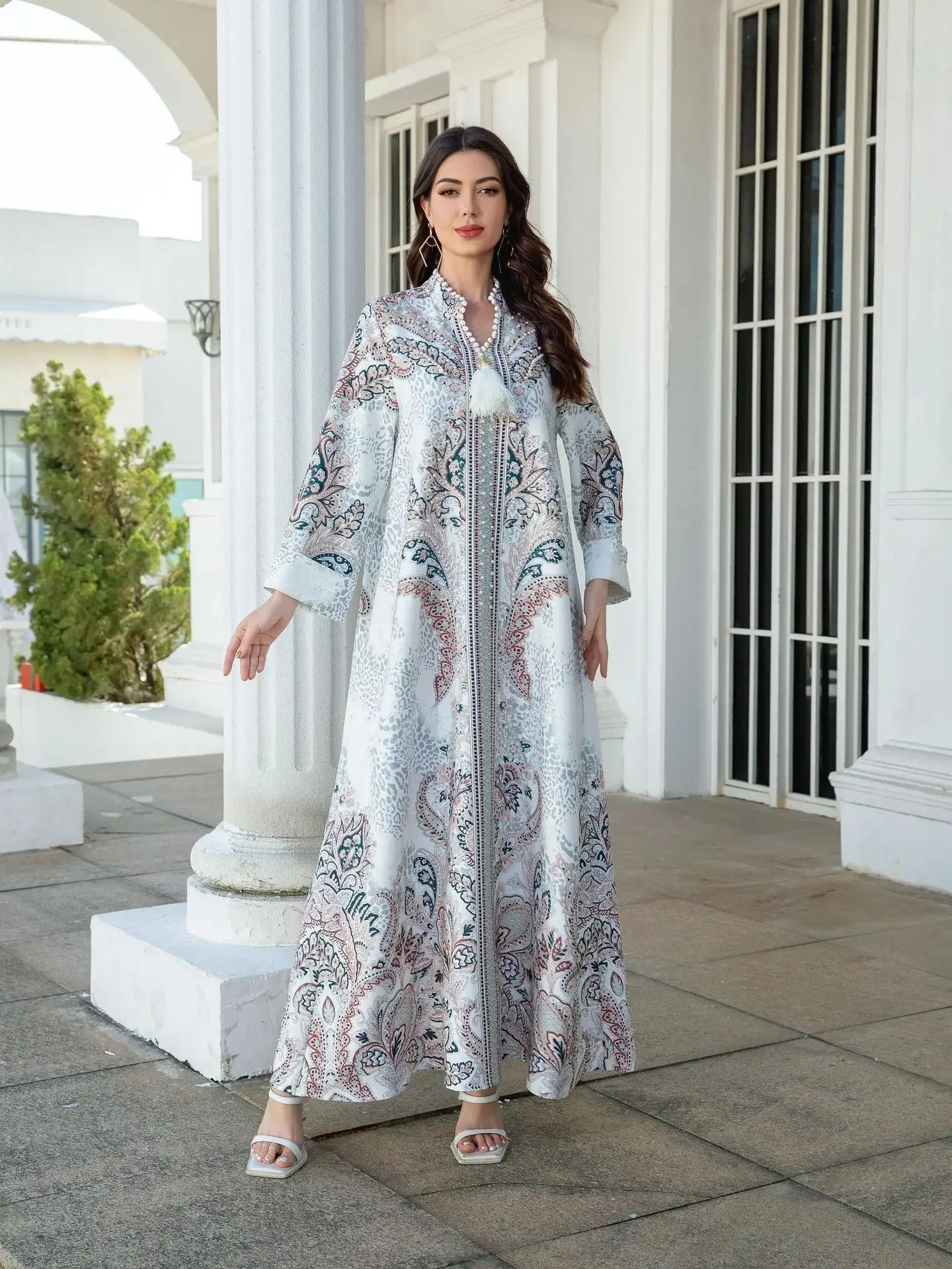 Eid Women Dress Muslim Abaya Diamond Beading Vestidos Largos Party Caftan Jalabiya Ramadan Long Dresses Kaftan Arab Robe 2025