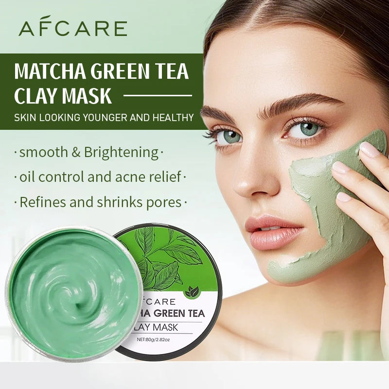 New Green Tea Mud Mask 80g Anti-acne Improve Pore Deep Cleaning Facial mask Apply face mask Oil Control Skin Care Product
