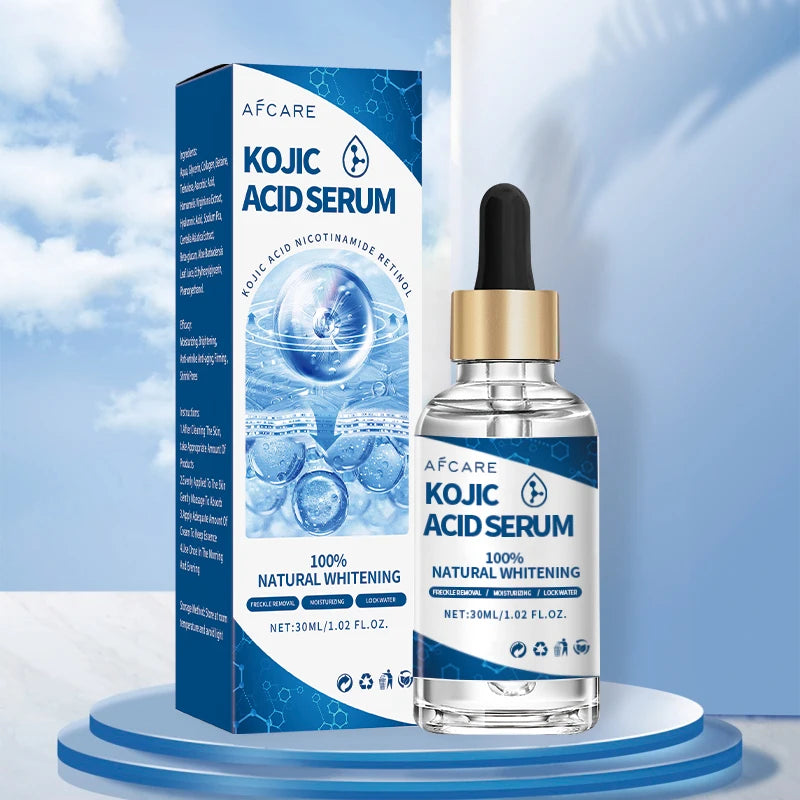 Kojic Acid Fades Freckle Dark Spot Face Serum with Niacinamide and Vitamin E for Quick Brightening Nourishing Skin Care Product