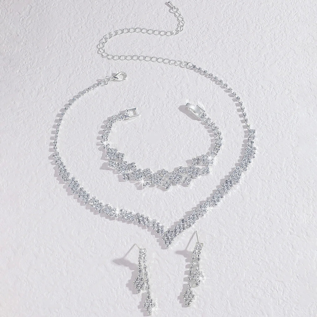 3Pcs/Set of Wedding Season Women's Claw Chain Series Earrings Necklaces Bracelets Jewelry Sets  Banquet and Holiday Jewerly Gift