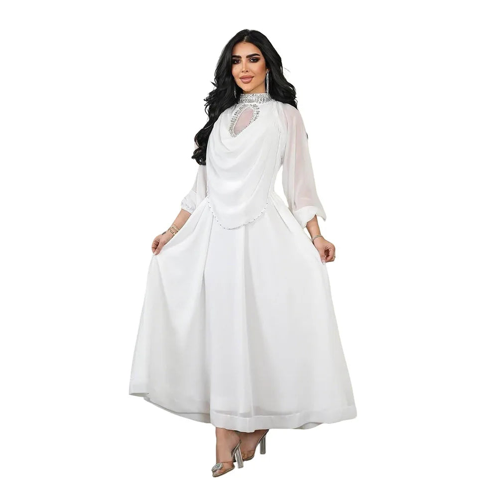Elegant Dubai Luxury Diamonds Abaya Women Muslim Evening Party Dress Turkey Kaftan Eid Djellaba Ramadan Islam Jalabiya Vestidos