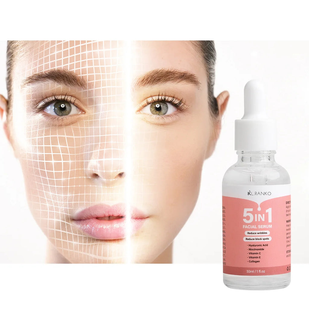 5-in-1 Multi-Action Facial Serum - Hydrates, Firms, Brightens & Reduces Wrinkles for Youthful Skin