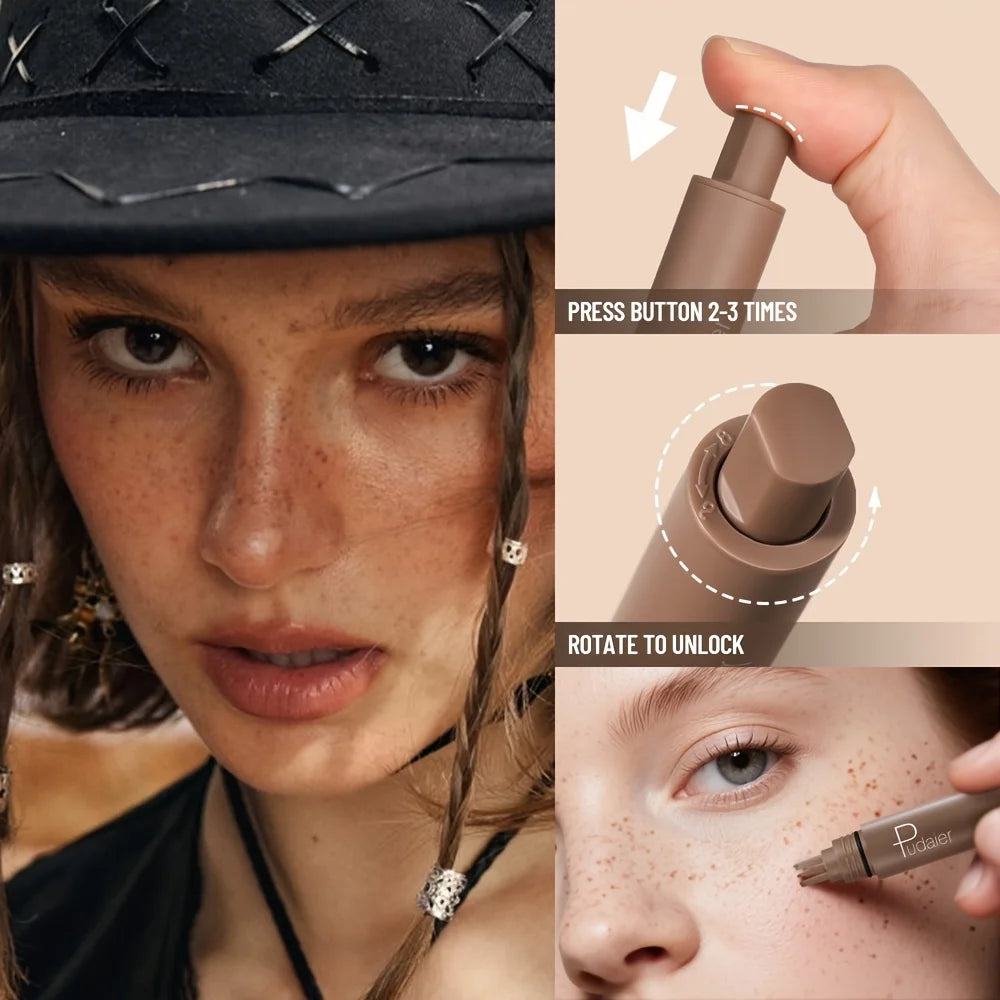 1pc Natural Freckle Stamp Pen, waterproof and sweatproof - quick-drying, natural and delicate freckle makeup, multi-scene use