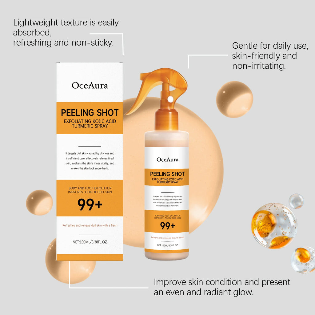 OceAura بخاخ تقشير لطيف بحمض الكوجيك والكركم — 100ml