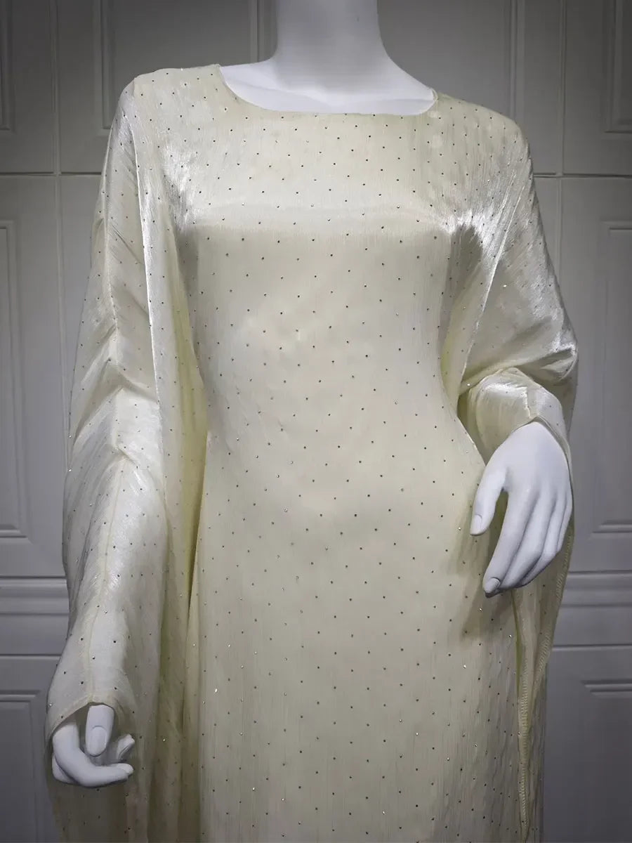 Ramadan Dubai Elegant cock abaya Polka Dot Dresses Long Dolman Sleeve For Muslim Women's Brief Kaftan