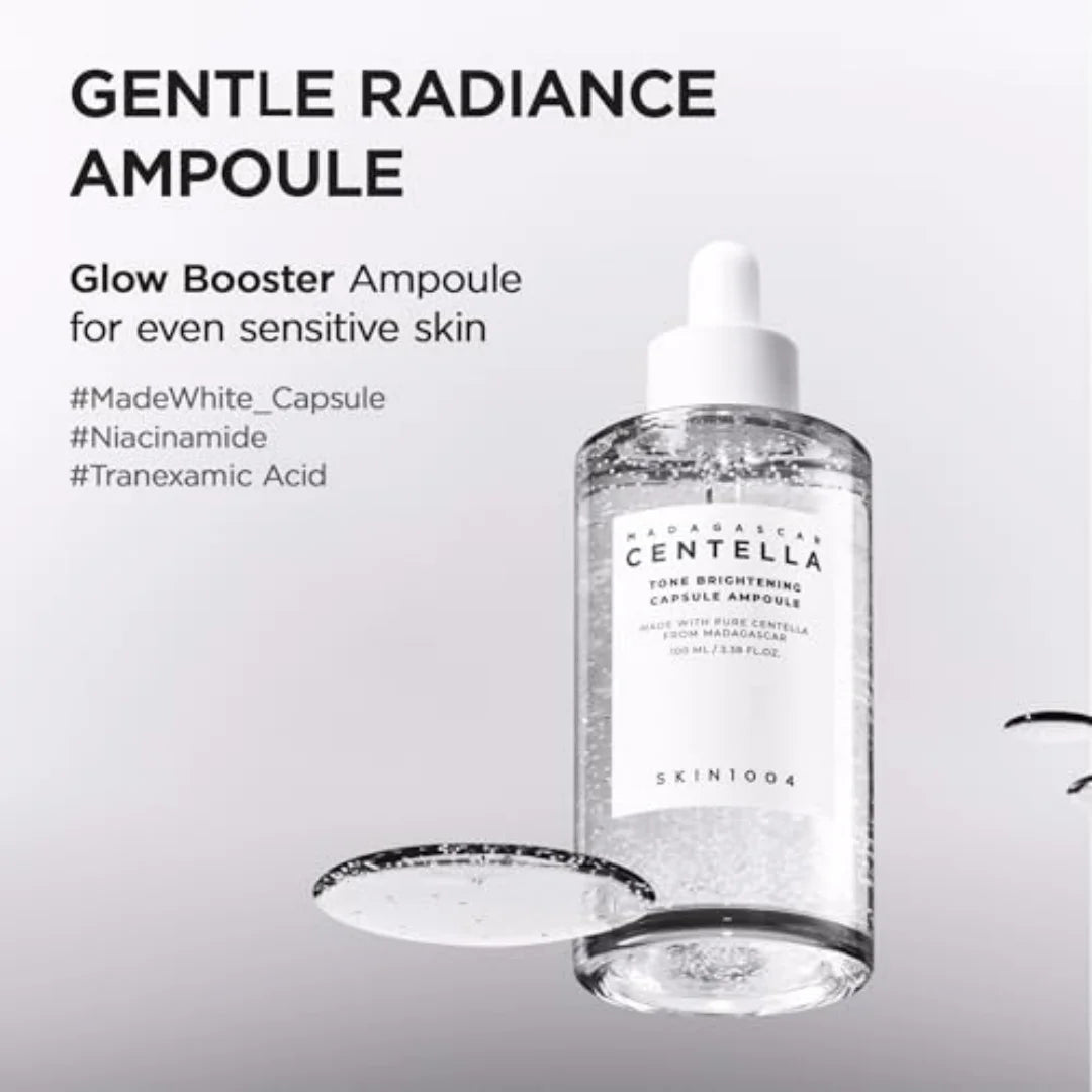 SKIN1004 Madagascar Centella Tone Brightening Capsule Ampoule Korean Hydrating Face Serum for Unevne Skin Tone Korean Skin Care