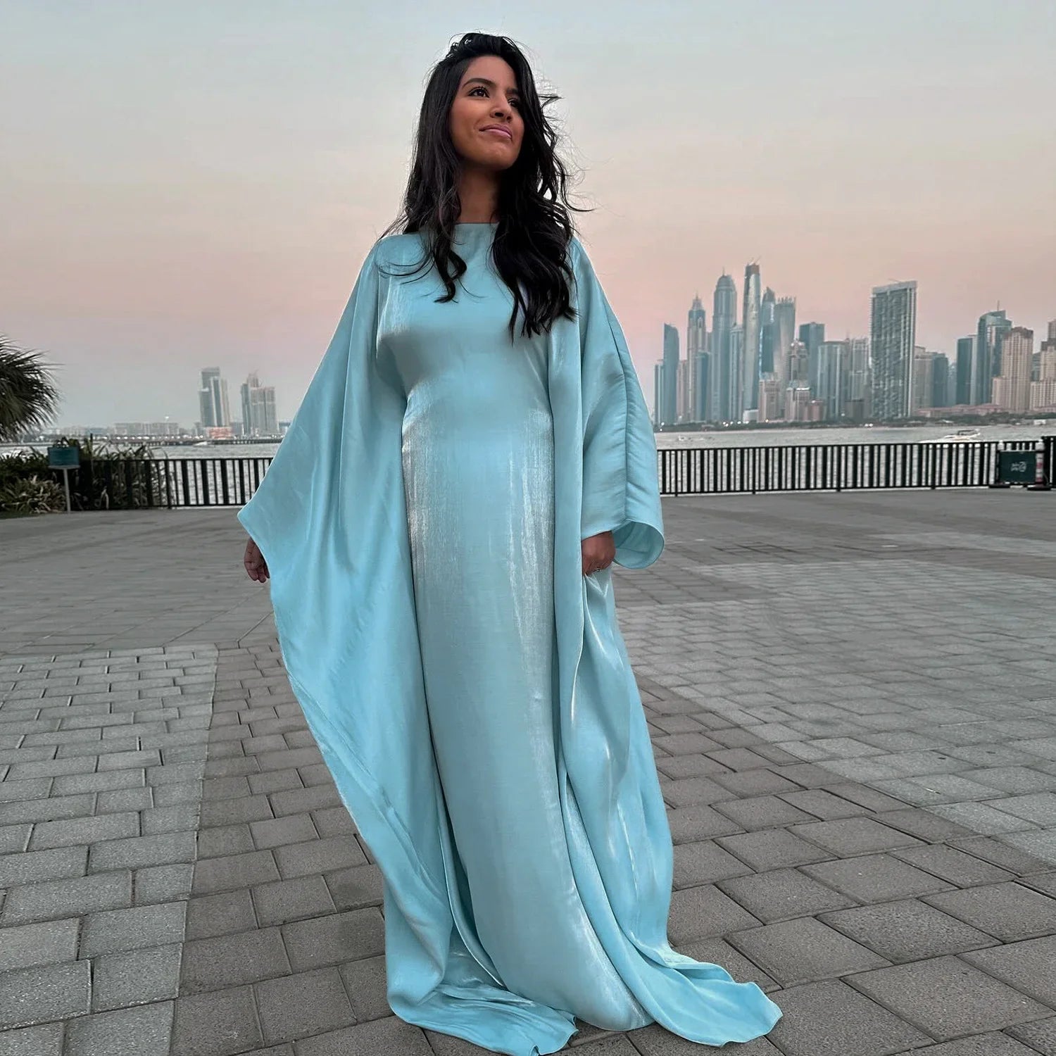 Femme Musulman Shiny Abayas for Women Muslim Prayer Dress Dubai Turkey Kaftan Eid Djellaba Saudi Arabic Robe Islam Jalabiya Gown