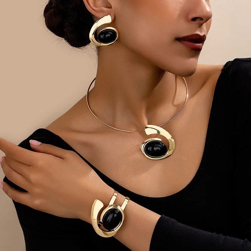 3Pcs/Set of Wedding Season Women's Claw Chain Series Earrings Necklaces Bracelets Jewelry Sets  Banquet and Holiday Jewerly Gift