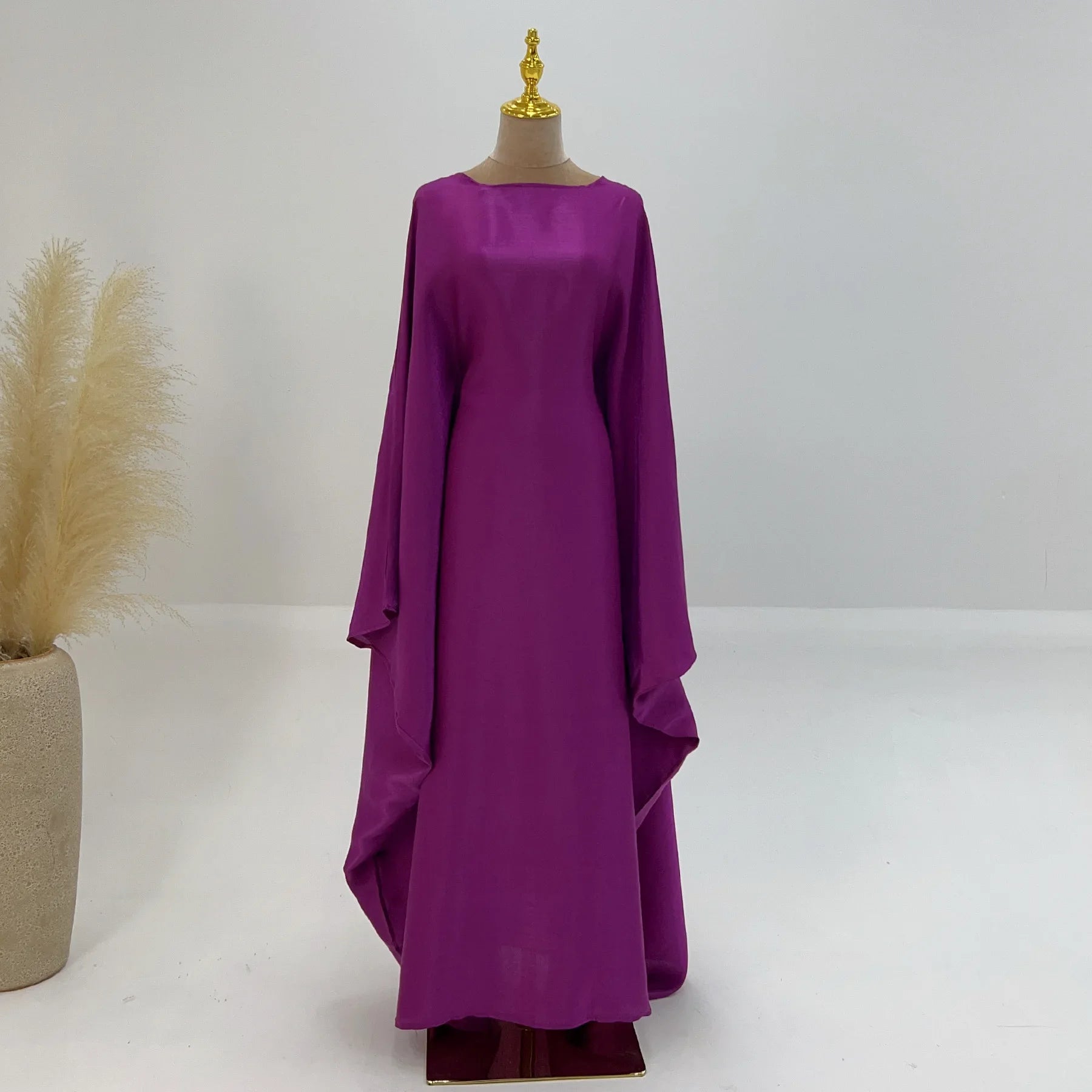 Marocain Kaftan Women Batwing Sleeve Modest Dress Dubai Turkey Abaya Eid Mubarak Djellaba Islam Jalabiya Prayer Garemnt Ramadan