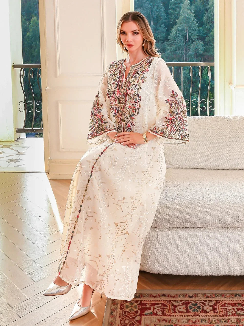 Eid Women Dress Muslim Abaya Dubai Vestidos Largos Party Caftan Jalabiya Ramadan Embroidery Abayas Kaftan Arab Long Robe 2026