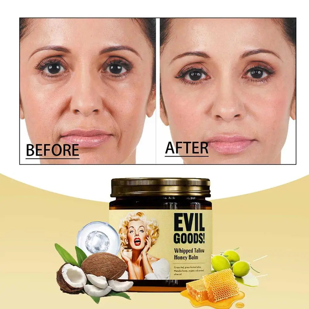 Whipped Beef Tallow And Honey Balm Moisturizing Beef Tallow Face Cream Body Lotion Grass Fed Grass Finished Face Cream Care