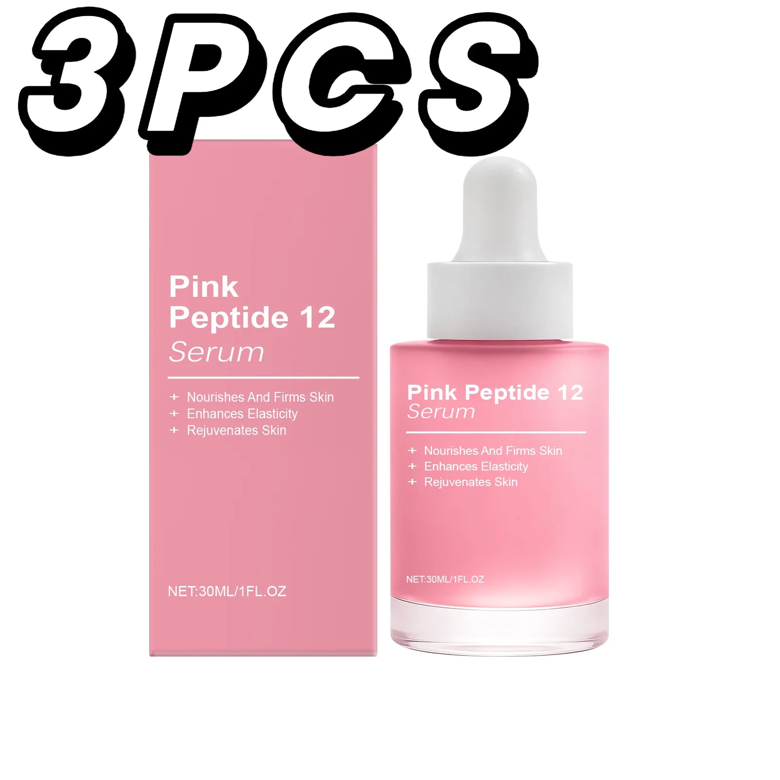 Pink Peptide 12 Facial Serum Niacinamide Hydration Firm-Looking Skin Uneven Tone Care Glass Skin Korean Skincare Face Essence