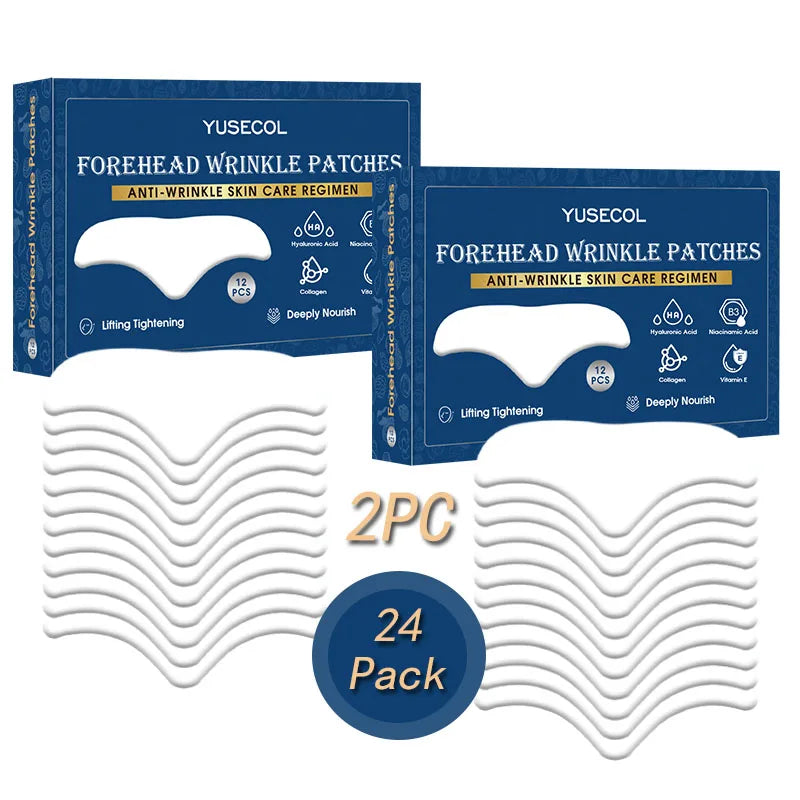 12Pcs Collagen Forehead Skin Care Patches Smoothing Fine Frown Lines Wrinkles Treatment High Quality Natural Material