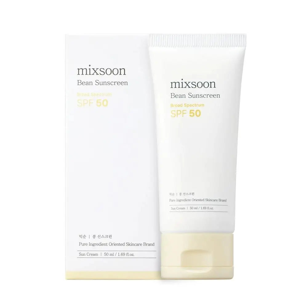 Mixsoon Korean Skincare Collection, Bean Cream & SPF50 Sunscreen & Centella Cleanser, Soy Extract Hydrating Brightening,Soothing